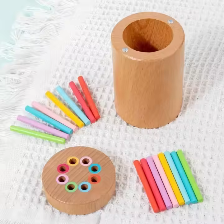 Juguetes De Desarrollo Infantil Montessori De Madera Con Colores Para Bebés Juego De Alineación Sensorial Para El Desarrollo De Los Movimientos Finos De Los Niños De 3 a 6 Años - 1