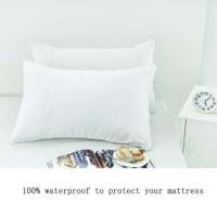 Funda De Almohada Impermeable 2PC Blanco Anti-Moluscos Protección Contra Pulgas Tela De Poliéster 100% Cierre De Cremallera Estilo Sólido Para Hogar Hotel - details 0