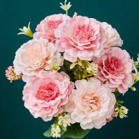 Flores Artificiales De Seda Rosa Y Blanca Peonía Decoración Para Hogar Y Boda Disposición En Sala De Estar Y Comedor Arreglo De Flores Falsas Para DIY - details 4