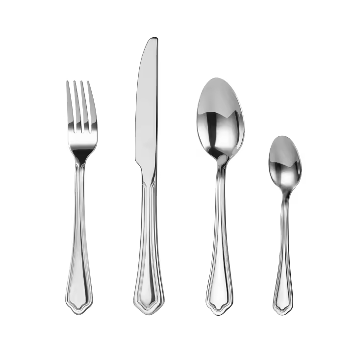 Mr.Spoon Juego 24 piezas Cubiertos, Acero inoxidable 18/0, Plateado, Incluye cuchillo,tenedor,cuchara,cucharilla, Cubertería, Servicio para 6 Personas, Apto para lavavajillas. Ideas de regalo， Incluye bolsa de regalo.70106 - 1