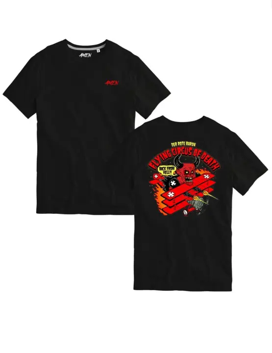 Camiseta A.M.E.N DIABLO Negro Hombre - 1