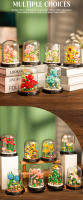 Bloques De Construcción Micro Bricks Eterna Flor Con Cubierta Antipolvo Decoración De Escritorio Juguete De Puzzle Para Niños - details 5