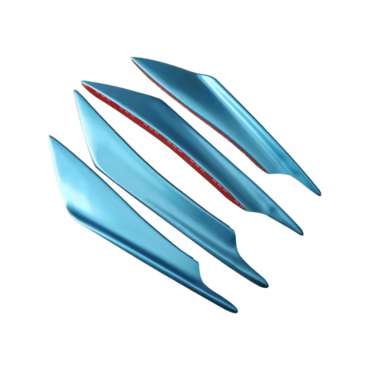 Set De 6 Piezas De Borde De Choque Modificado Para Coche En Fibra De Carbono Universal Espada De Viento Delantera Y Lateral De Parachoques Spoiler - 1