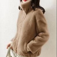 Abrigo De Mujer Caliente Con Cierre De Cremallera Y Doble Cara De Peluche Acolchado Cuello Alto Faux Fur Abrigo De Mujer - details 7