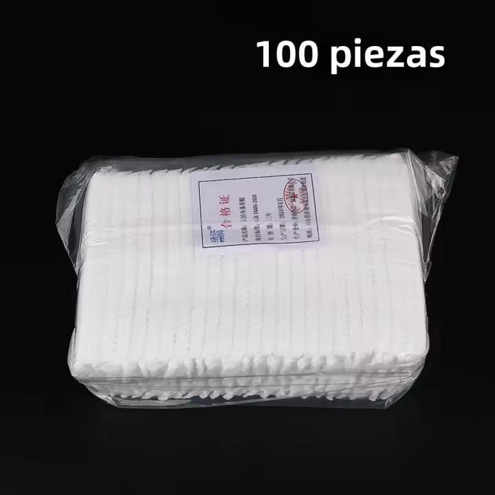 100 PCS Tapones De Tela No Tejida Desechables En Colores Blanco Rosa Negro Y Azul Accesorios De Belleza Para Spa Y Peluquería - 1