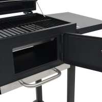 vidaXL Horno para pizza y barbacoa al aire libre 3 en 1 negro - details 3