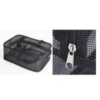 Bolsa De Ducha De Malla Gris Azul Bolsa De Maquillaje De Secado Rápido Gran Capacidad Para Playa Y Baño Organizador De Ducha Portátil Ecológico - details 4
