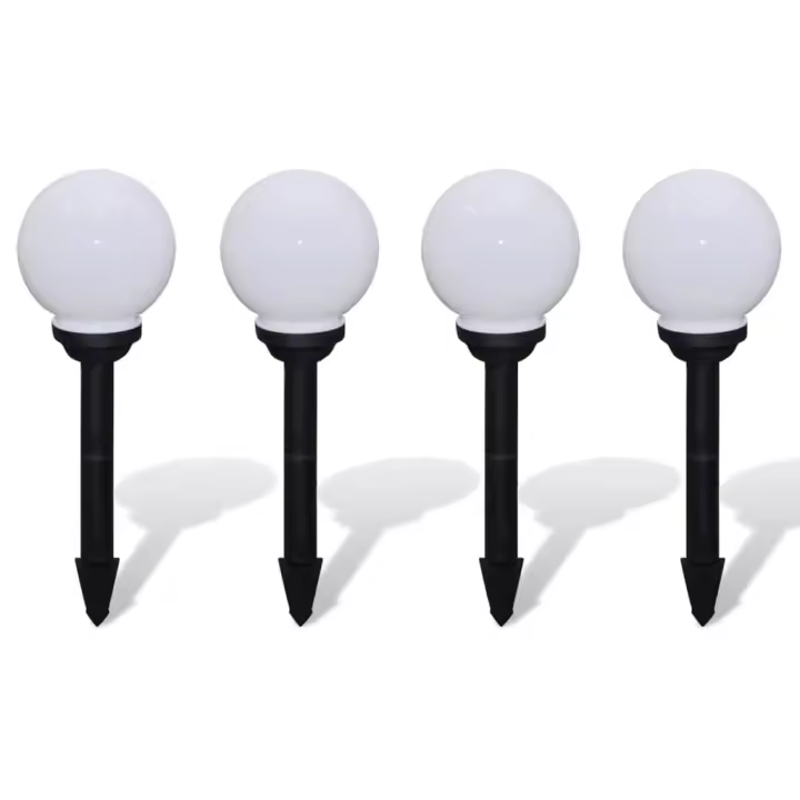 vidaXL Lámparas de Suelo de Jardín  (4 unidades) en Forma de Bola LED Energía Solar Dimensiones 15 cm, 30 cm - 1