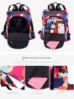 Mochila De Moda Para Mujer En Tela Oxford Impermeable Con Gran Capacidad Para Escuela Y Viajes Bolsa De Hombro Con Estampado Florido - details 22