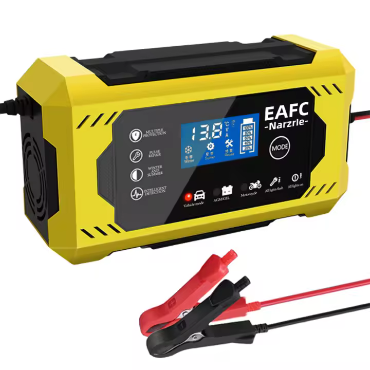 Cargador De Batería De Coche Grande Pantalla LCD 6A/8A/10A 12V Para Motocicleta Y Vehículos Con Tecnología Inteligente De Reparación - 1