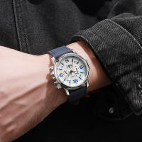 Reloj De Pulsera Para Hombre Estilo Deportivo Y Elegante Con Correa De Cuero Cuarzo Reloj De Manivela Diseño De Coche Montre Homme Luxe Saat Masculino - details 5