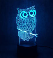 Lámpara De Noche USB Creativa En Forma De Animal Buho 3D Para Dormitorio Juguete De Pájaro Lindo Luz Atmosfera De Mesa Extraña Regalo - details 9