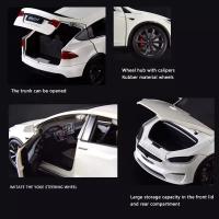 Nueva Modelo De Coche De Aleación Tesla X a Escala 1:24 Con Sonido Y Luz Juguete Eléctrico De Metal Para Niños Colección Decoración Regalo - details 1