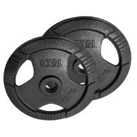 OZIO FITNESS 2 Discos de Pesas 15 kg 50 mm de 3 agarres Hierro Fitness - details 1