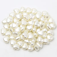 50-100pcs De 8/10mm Cuentas De Forma Corazón ABS Imitación Perla Para Fabricación De Pulseras Collares Joyería Hecha a Mano Accesorios - details 2