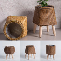 Escalera Floral Nórdica En Imitación De Rotura Con Cestas De Flores Tejidas Y Piernas Desmontables Soporte Para Plantas Decoración De Jardín Y Hogar - details 8