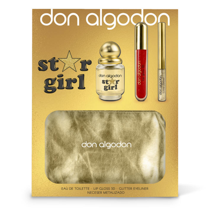 Set regalo para mujer Star girl Don Algodón (colonia 30ml + lip gloss + glitter eyeliner + bolso/neceser)-25781228-Don — oferta en Miravia