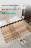 VIKAMA Alfombra De Baño Sencilla Imitación Madera Negra Absorbente Rápido Secado No Eslipiente Y Resistente a La Suciedad Decoración Del Hogar - details 1