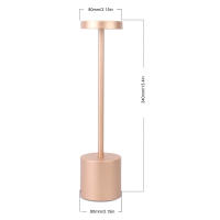 Lámpara De Mesa Clásica De Metal Recargable Por USB Luz Nocturna Sin Ajuste De Intensidad Táctil Decoración Para Hotel Y Bar 3 Niveles De Iluminación Para El Hogar - details 8