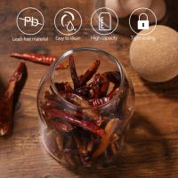 Juego de 3 frascos de vidrio con tapa hermética de madera transparente para servir té, café, especias, sal al gusto. Azúcar (S + M + L) - details 1