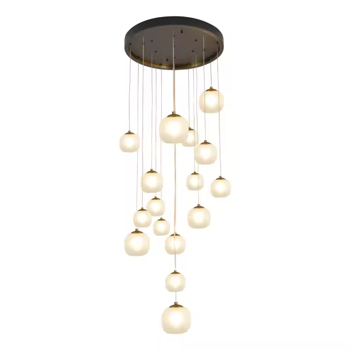 LÚZETE - LÁMPARA DE TECHO 16 LUCES HIERRO PAVÓN NICOLETTA ALM-APOL - Elegante y Regulable en Altura - 1
