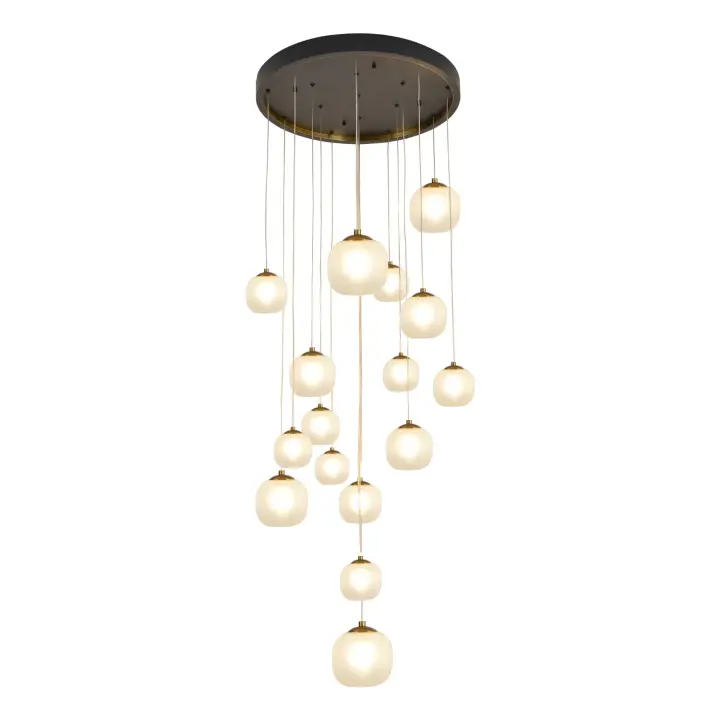 LÚZETE - LÁMPARA DE TECHO 16 LUCES HIERRO PAVÓN NICOLETTA ALM-APOL - Elegante y Regulable en Altura - 1
