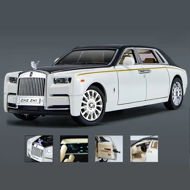Modelo De Coche Rolls-Royce Phantom 1:24 En Aleación Con Sonido Y Luz Coche De Juguete De Metal Para Colección Y Regalo Para Niños A248 - 1