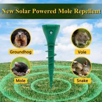 Repelente De Mole Y Gopher Solar Eficiente Para Jardín Y Yarda Con Tornillo Ultrasonido Repelente De Pisos De Exterior Detergente De Groundhog - details 0