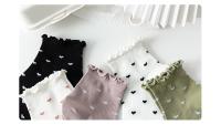 Calcetines Cortos Para Mujer Con Estampado De Corazón Romántico Pack De 2 Unisex Elegantes Y Transpirables De Algodón Y Poliéster - details 3