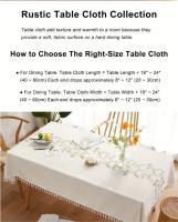Elegant Linen Tablecloth with Feather Design - Washable - Perfect for Picnics, Camping, Weddings, Holiday Parties, Thanksgiving, Restaurants and Buffets - Rectangular, Machine Woven - details 0