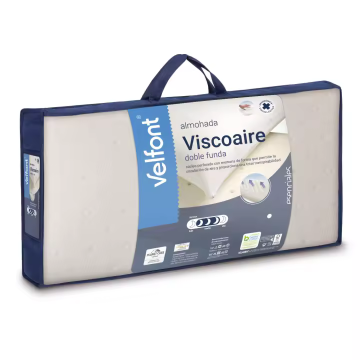 Almohada viscoelástica Viscoaire Doble  Funda Velfont - 1