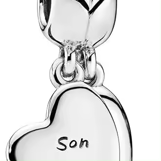 Charm colgante con corazón dividido de madre e hijo de Pandora - Compatible con pulseras Moments - Joyería para mujer - Regalo para las mujeres de tu vida，Incluye Caja Original - 1