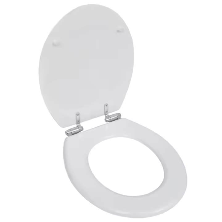 vidaXL Asiento inodoro WC MDF tapa de cierre suave diseño blanco - 1