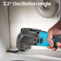 Herramienta Oscilante Profesional 18V Sin Escobillas｜Corte/Lijado/Raspado de Precisión｜Compatibilidad Batería Makita｜Kit 20 Accesorios + Maletín - details 0