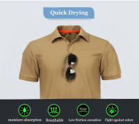 Camiseta Táctica De Verano Para Hombre Secado Rápido Manga Corta Deportiva Transpirable Workwear Para Correr Y Acampar Estilo Casual - details 0