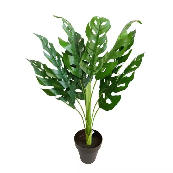 Poenia Arte Floral - Planta Artificial Monstera En Maceta 90cm - Decoración Moderna - 1