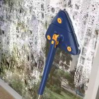 Fregona triangular ajustable de 360 grados para limpieza de ventanas, mopa de microfibra con mango de 1,3 m, limpiaparabrisas de vidrio autoescurrido, Kit de limpieza de ventanas de pared. - details 2