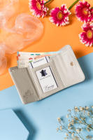 Cartera de piel para mujer 55287-BRS-4720 Plata - details 3