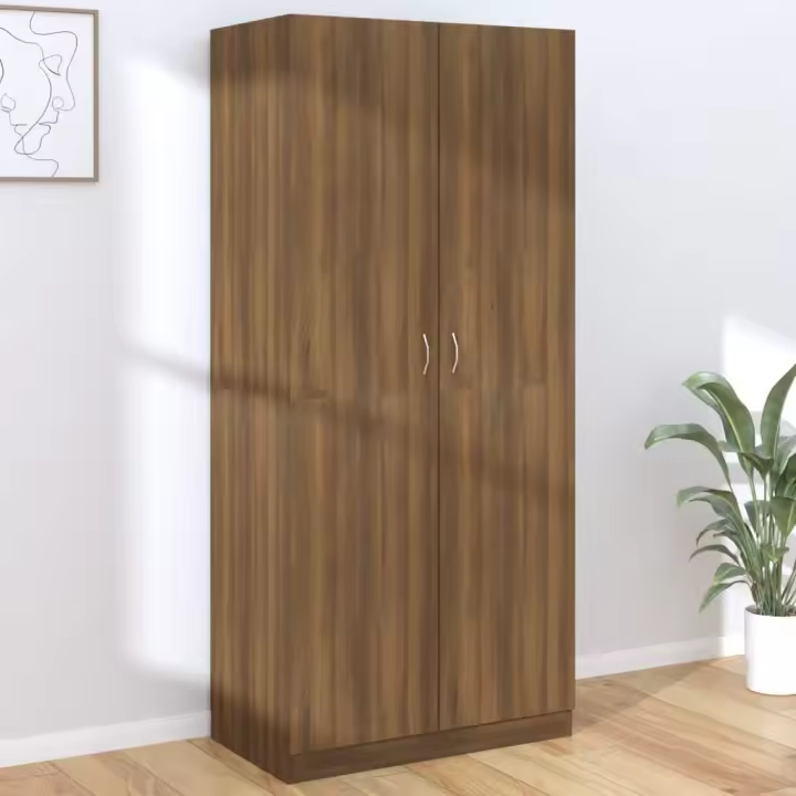 vidaXL Armario madera contrachapada color roble marrón 90x52x200 cm - 1