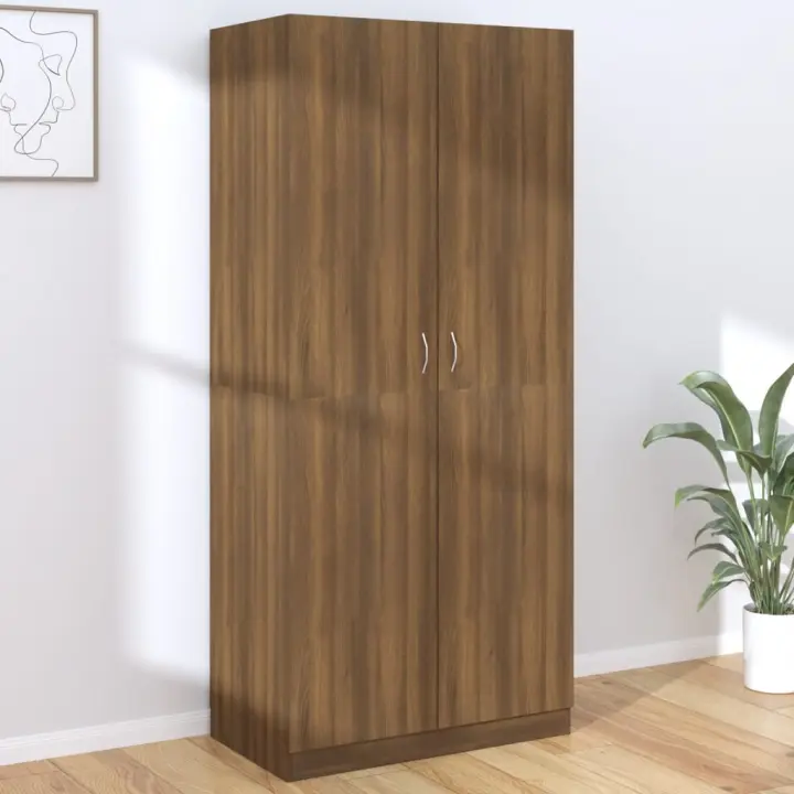 vidaXL Armario madera contrachapada color roble marrón 90x52x200 cm - 1