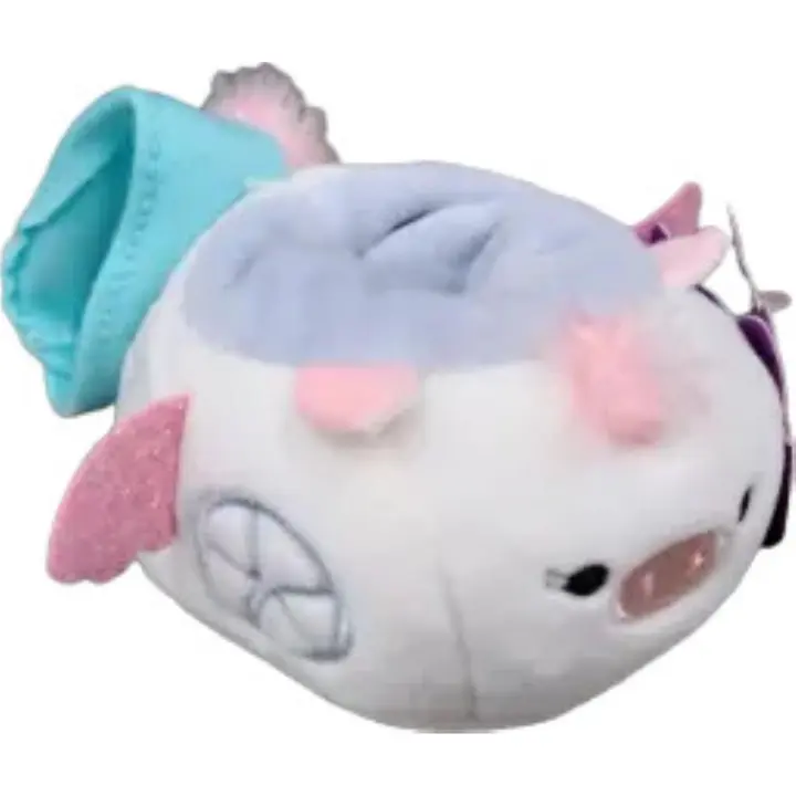JAZWUARES - Peluche Mini Vehículo Modelo Carruaje Unicornio Blanco - Diseño multicolor - Peluche muy suave - Aprieta a tus mejores amigos de peluche Mini Squishmallow en sus llamativos vehículos - Mayores de 3 años - 1