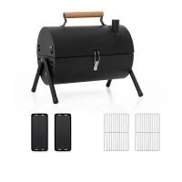 Inuitz Barbacoa portátil estilo ahumador - fabricada en hierro, resistencia a la corrosión y durabilidad, ventilaciones laterales, cuenta con 4 patas estables, tapa con cierre - details 1