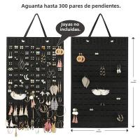 Organizador De Joyas De Pared Vertical Para Collares Pendientes Y Pulseras Bolsa Adhesiva En Color Velishy Material De Algodón - details 2