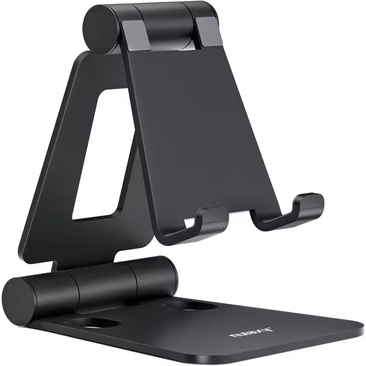 Soporte de pantalla plegable para teléfono de escritorio, compatible con otros teléfonos inteligentes, negro - 1