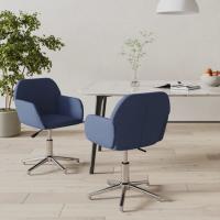 vidaXL Sillas de comedor giratorias 2 unidades tela rojo tinto en color Rojo vino tinto/Negro/Azul y más | cómodas modernas ergonómicas para comedor cocina salón hogar - details 2