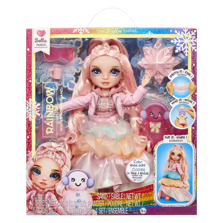 Muñeca Rainbow High Winter Wonderland Rosa 22 cm. Listas para la nieve! Incluye un kit para hacer tu propio muñeco de nieve. (Mga 120827) - 1