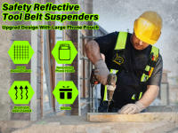 Cinturón De Trabajo MELOTOUGH Reflectivo Para Construcción Con Bolsa De Hombro Padded Visibilidad Alta Material De Poliéster Unisex - details 2