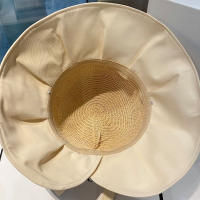 Gorro De Lata Para Mujer Protección UV Sombrero De Paseo Playa Exterior Con Cordones Estilo Panama Para Verano - details 6