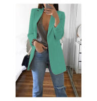 Chaqueta De Mujer Estilo Europeo Y Americano Casual Polo Cuello Redondo Ajustada Para Primavera Y Otoño 2024 Polyester Cotton - details 22
