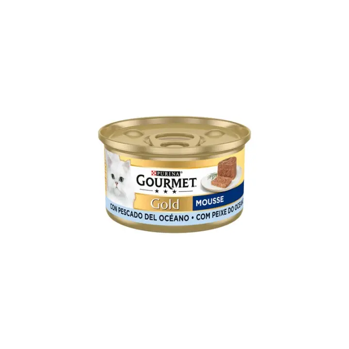 Purina Lata Para Gatos Gourmet Gold Mousse Pescado Del Océano Pack 24 X 85 Gr - 1